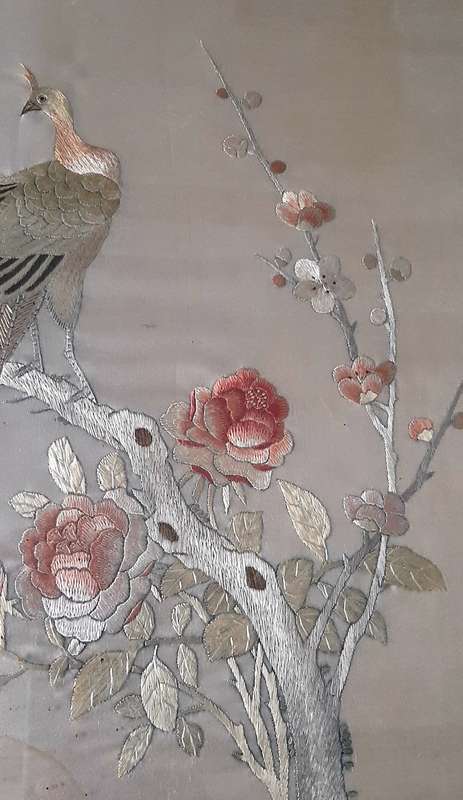 RARE ORIENTAL SILK WEAVE - A TAPESTRY OF PROSPERITY AND NATURE