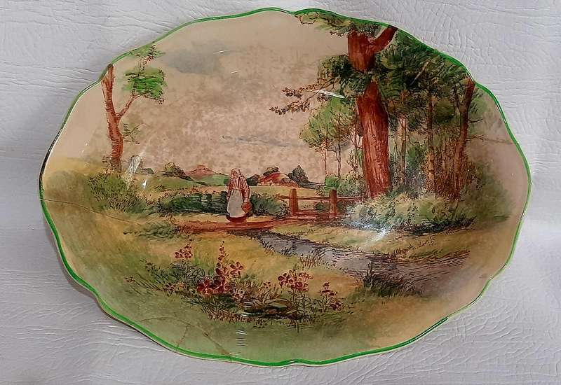 RARE ANTIQUE ROYAL DOULTON OVAL SERVING BOWL - PRE-WWII, JUNE 1930