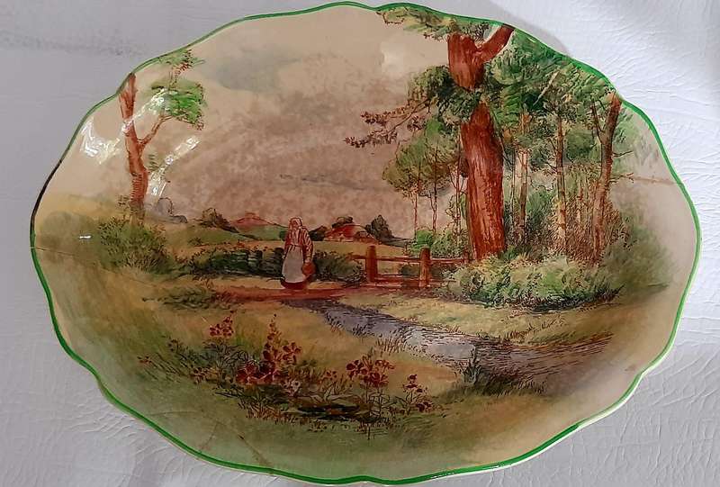 RARE ANTIQUE ROYAL DOULTON OVAL SERVING BOWL - PRE-WWII, JUNE 1930