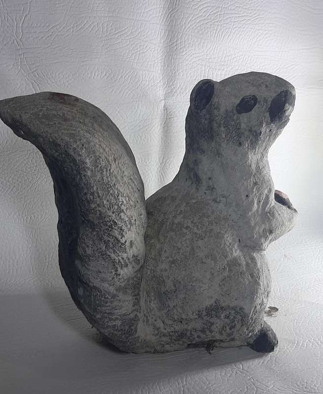SOLID STONE SQUIRREL STATUE - CHARMING GARDEN OR HOME DECOR
