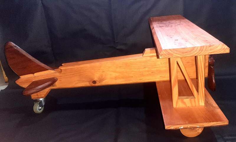 LARGE HANDMADE WOODEN AEROPLANE - STUNNING DISPLAY MODEL & RIDE-ON TOY