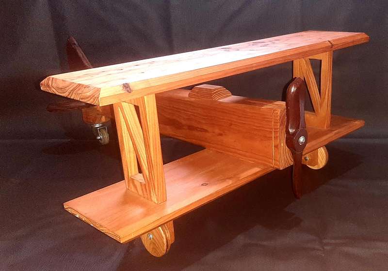 LARGE HANDMADE WOODEN AEROPLANE - STUNNING DISPLAY MODEL & RIDE-ON TOY