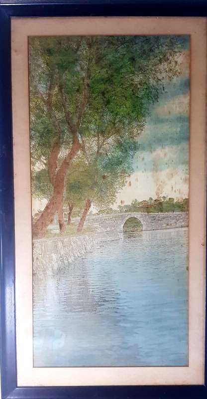A TRANQUIL EASTERN SILK EMBROIDERY MASTERPIECE - REFLECTIONS OF TIME