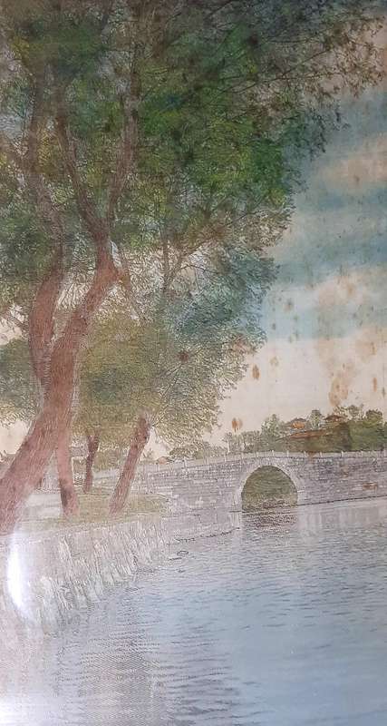 A TRANQUIL EASTERN SILK EMBROIDERY MASTERPIECE - REFLECTIONS OF TIME