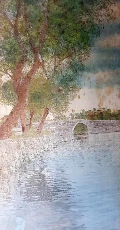 A TRANQUIL EASTERN SILK EMBROIDERY MASTERPIECE - REFLECTIONS OF TIME