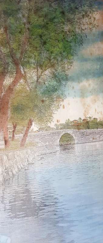 A TRANQUIL EASTERN SILK EMBROIDERY MASTERPIECE - REFLECTIONS OF TIME