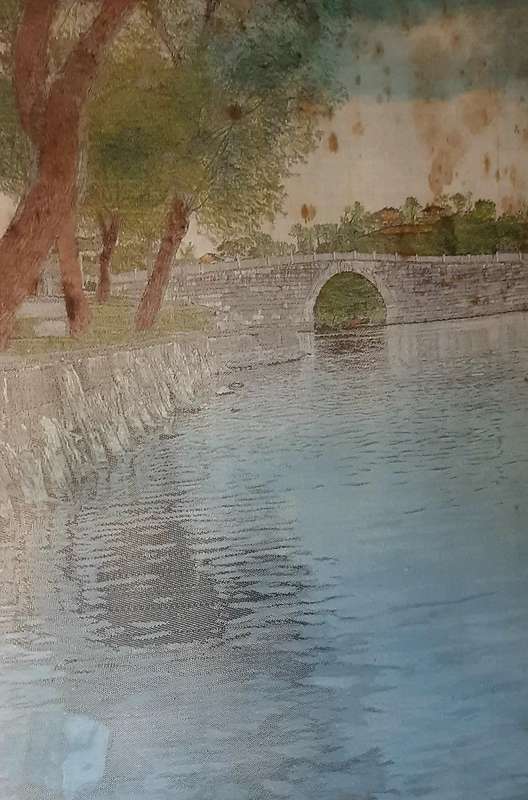 A TRANQUIL EASTERN SILK EMBROIDERY MASTERPIECE - REFLECTIONS OF TIME