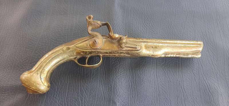 SOLID BRONZE DUELING PISTOL REPLICA - STUNNING DISPLAY PIECE