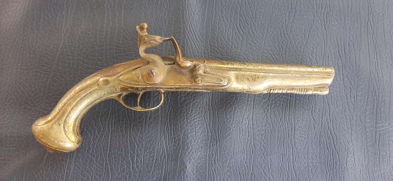 SOLID BRONZE DUELING PISTOL REPLICA - STUNNING DISPLAY PIECE