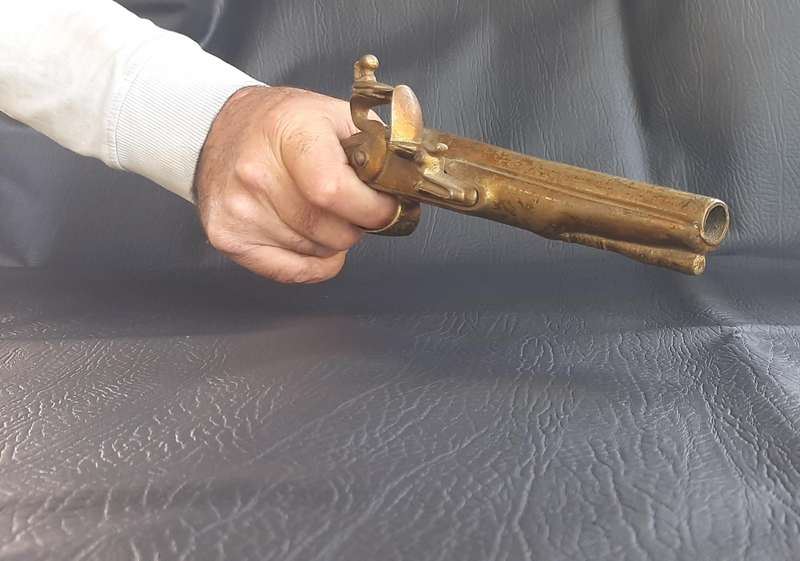 SOLID BRONZE DUELING PISTOL REPLICA - STUNNING DISPLAY PIECE