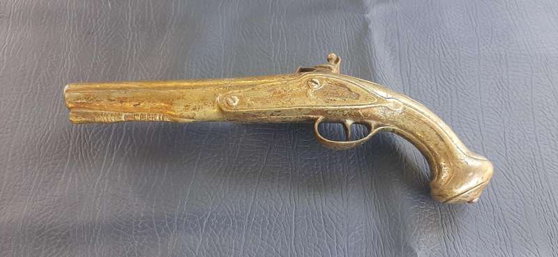 SOLID BRONZE DUELING PISTOL REPLICA - STUNNING DISPLAY PIECE