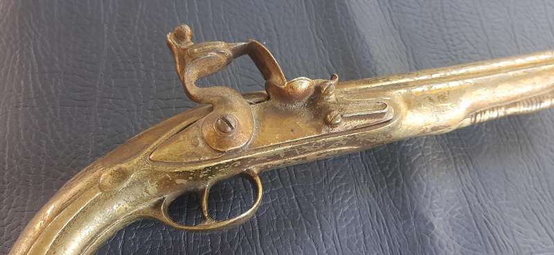 SOLID BRONZE DUELING PISTOL REPLICA - STUNNING DISPLAY PIECE