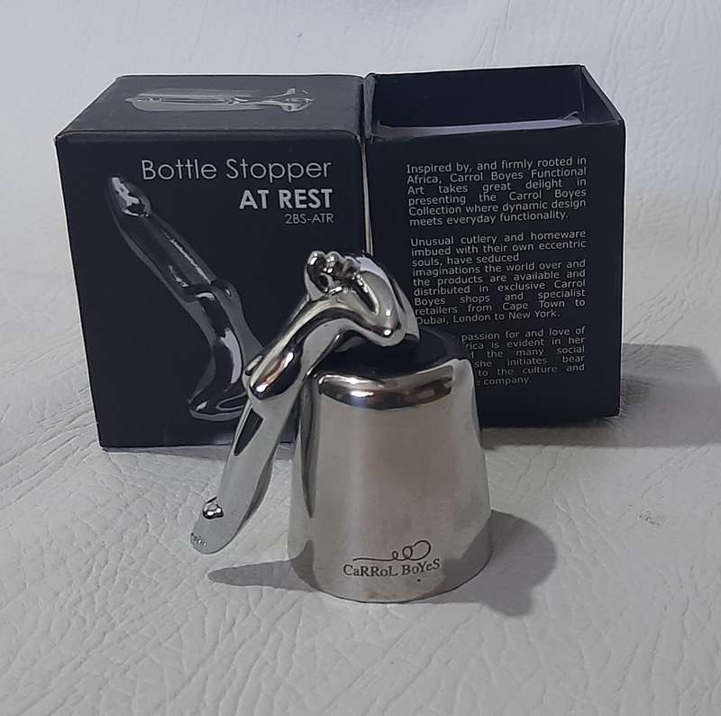 CARROL BOYES RECLINING FIGURE BOTTLE STOPPER - WITH ORIGINAL BOX