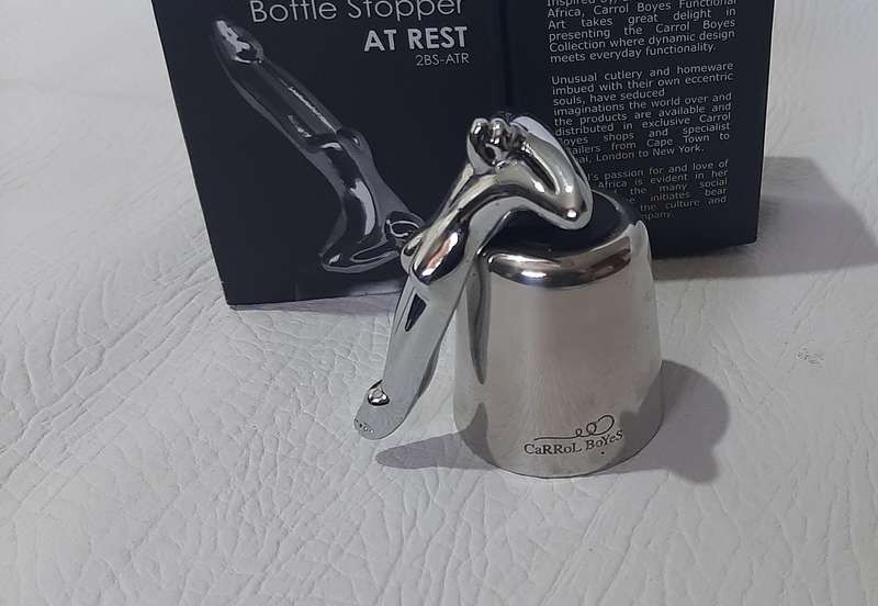 CARROL BOYES RECLINING FIGURE BOTTLE STOPPER - WITH ORIGINAL BOX