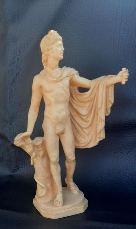 RARE 24cm IVORINE STATUE OF DAVID - EXQUISITE CLASSICAL ELEGANCE