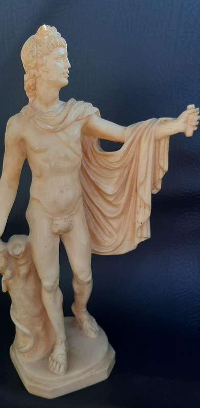 RARE 24cm IVORINE STATUE OF DAVID - EXQUISITE CLASSICAL ELEGANCE