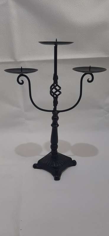 WROUGHT IRON CANDLE HOLDER  38CM | HAND-FORGED ELEGANCE & RUSTIC CHARM