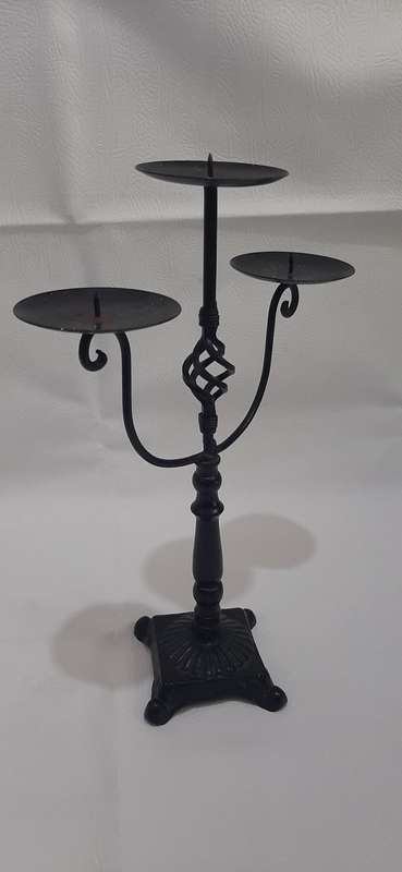 WROUGHT IRON CANDLE HOLDER  38CM | HAND-FORGED ELEGANCE & RUSTIC CHARM