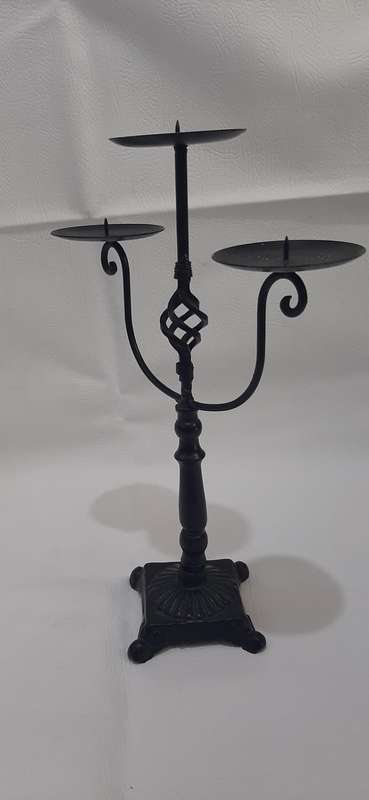 WROUGHT IRON CANDLE HOLDER  38CM | HAND-FORGED ELEGANCE & RUSTIC CHARM