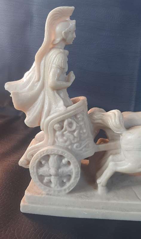 IVORINE CHARIOT SCULPTURE  A TRIUMPH OF MOTION AND MYTH