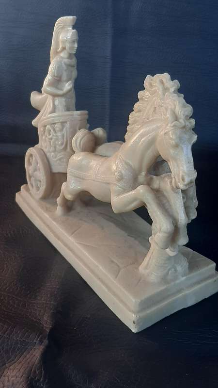 IVORINE CHARIOT SCULPTURE  A TRIUMPH OF MOTION AND MYTH