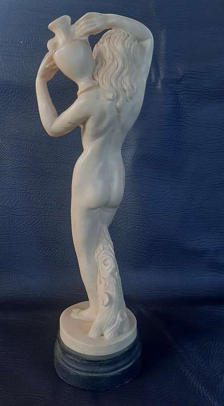 ELEGANT LADY WITH JUG  CLASSICAL IVORINE SCULPTURE IN EXCELLENT CONDITION