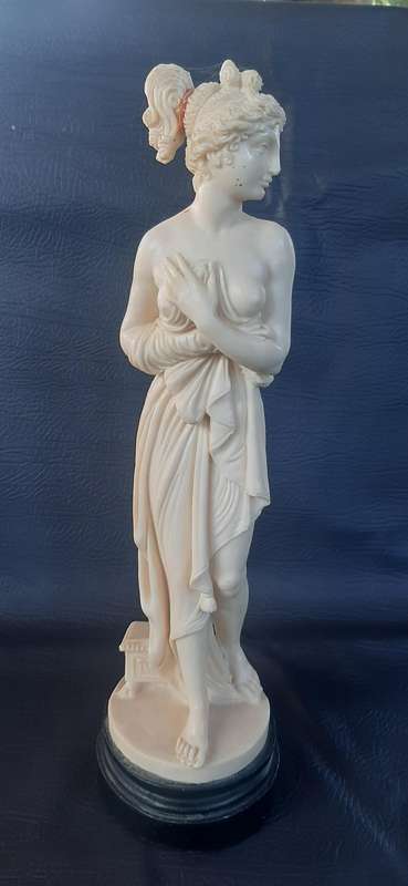 TALL IVORINE LADY WITH PONYTAIL  GRACEFUL FORM WITH SUBTLE RESTORATION