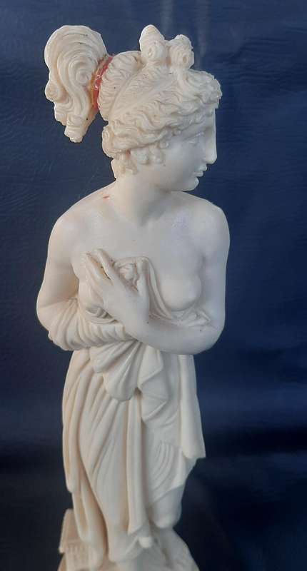 TALL IVORINE LADY WITH PONYTAIL  GRACEFUL FORM WITH SUBTLE RESTORATION
