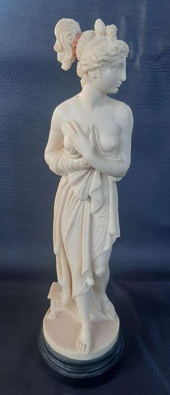TALL IVORINE LADY WITH PONYTAIL  GRACEFUL FORM WITH SUBTLE RESTORATION