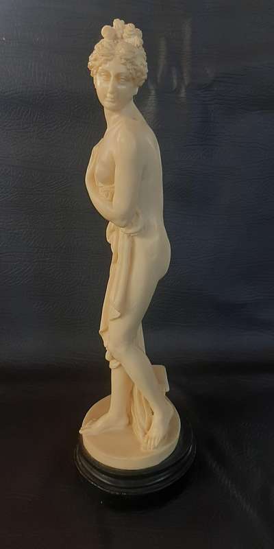 TALL IVORINE LADY WITH PONYTAIL  GRACEFUL FORM WITH SUBTLE RESTORATION