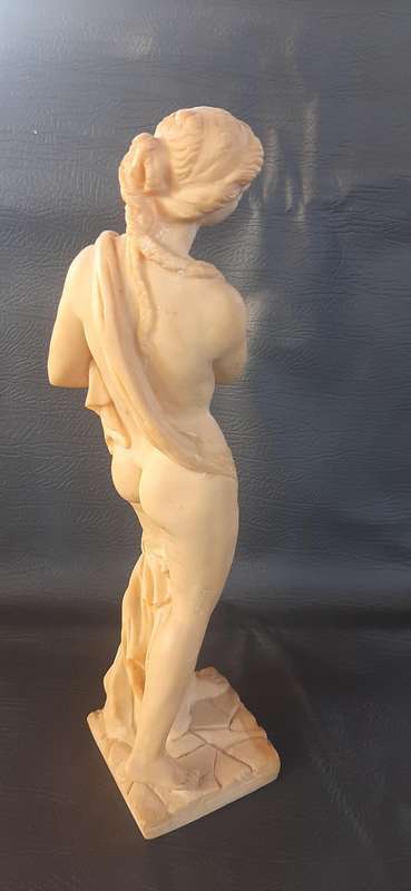 GRAND LADY WITH VASE  MAJESTIC IVORINE SCULPTURE WITH GRACEFUL PRESENCE