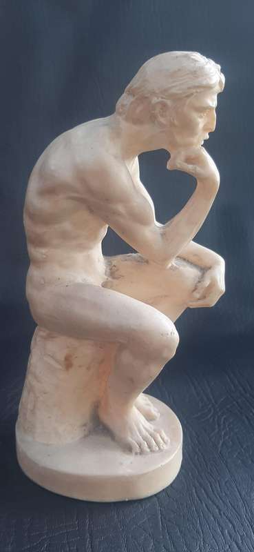 CONTEMPLATION IN IVORY  SANTINI IVORINE NUDE FIGURE FROM ITALY (16.5CM)