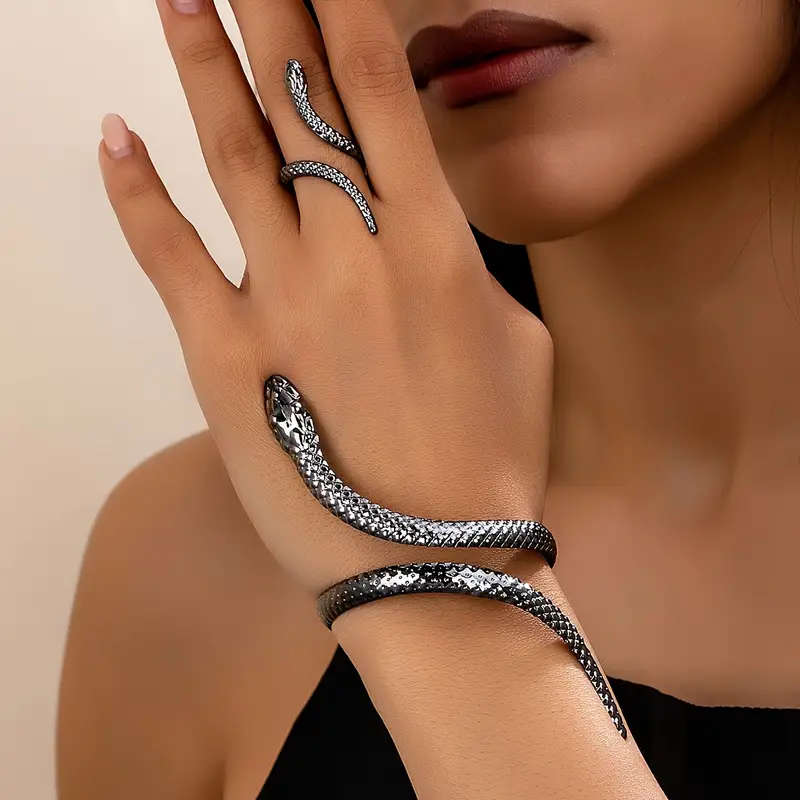 BOHEMIAN TWISTED SNAKE BRACELET & RING SET - ELEGANCE WITH A WILD EDGE