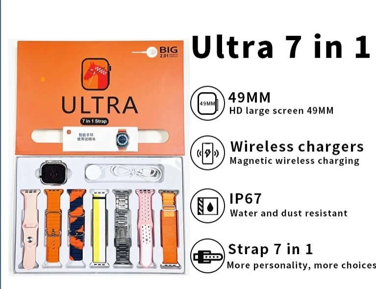 ULTRA 7 IN 1 STRAP SMARTWATCH WITH BIG 2.01 INFINITE DISPLAY