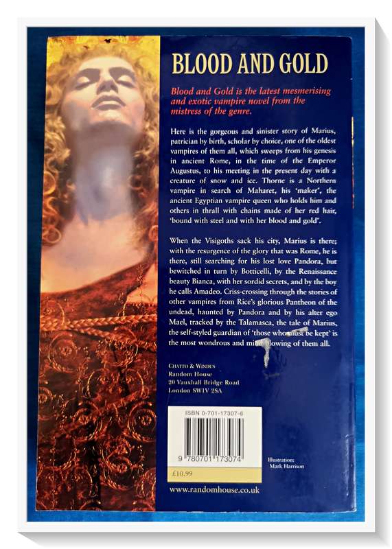 ANNE RICE: Blood and Gold - LARGE Format SOFTCOVER - Condition: Very Good Plus