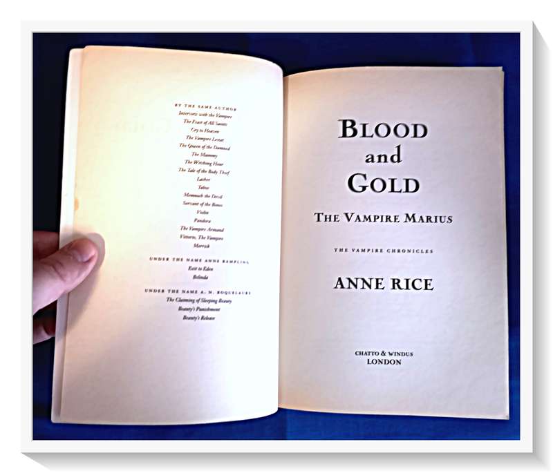 ANNE RICE: Blood and Gold - LARGE Format SOFTCOVER - Condition: Very Good Plus
