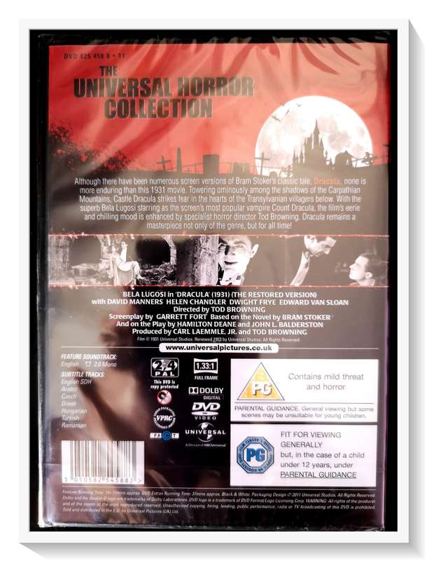 BELA LUGOSI in Dracula - Universal Horror Film - PG Rated - New and Sealed Disc*