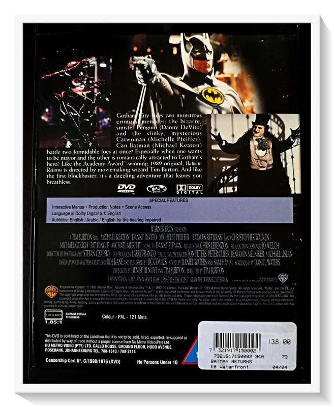 Batman Returns Directed by TIM BURTON - In Excellent Condition*