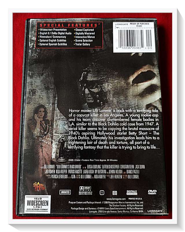 Black Dahlia - Thriller - True Events - DVD - Condition: Excellent ***