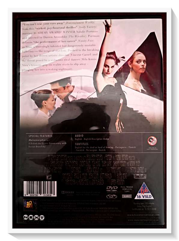 Film: Black Swan - Surreal Drama - 2-16 NVL - DVD - Disc & Casing in Very Good Condition ***