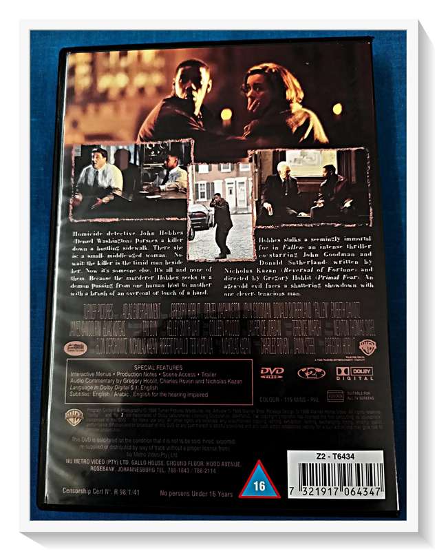 Fallen - Thriller and Paranormal - Denzel Washington - Disc and Case in Good Condition