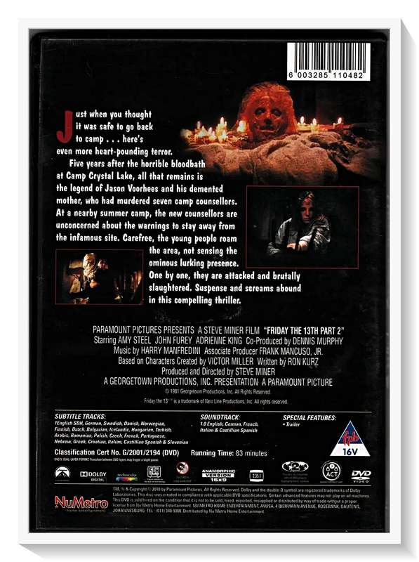Friday the 13th: Part II - Genre: Slasher Horror Classic - Disc & Casing in Excellent Condition*