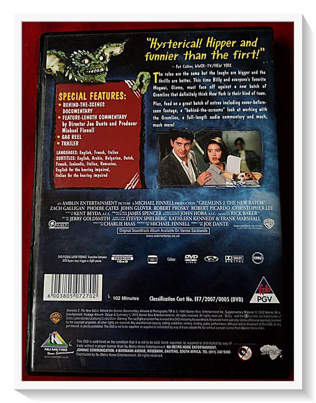 GREMLINS II - The New Batch - 1980s Classic - DVD - Condition: Excellent (Special Features)