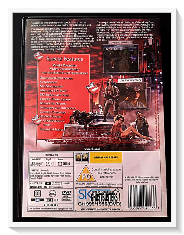 Ghostbusters - SPECIAL FEATURES - Classic 80s - PGV - DVD - Disc and Casing Very Good
