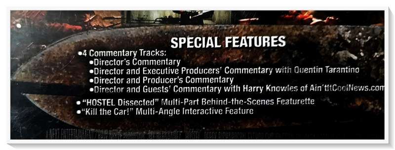 HOSTEL - A Quentin Tarantino Film - UNSEEN EDITION - Special Features - 18VHN - Disc & Casing: VG+