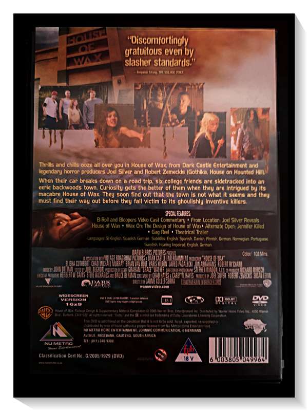 House of Wax - Classic Slasher - Horror - 2-16VHN - Disc and Casing A+