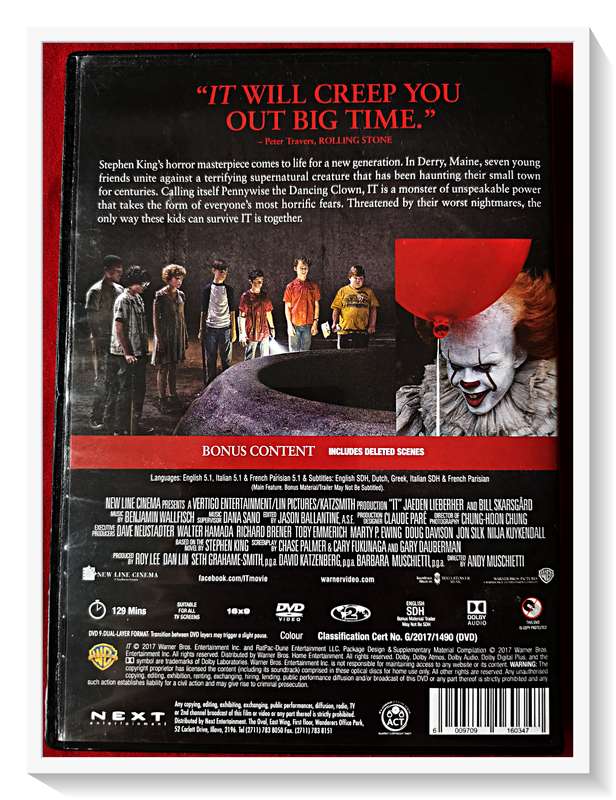 IT - Based on Stephen King Novel - Remake - DVD - Condition Very Good*