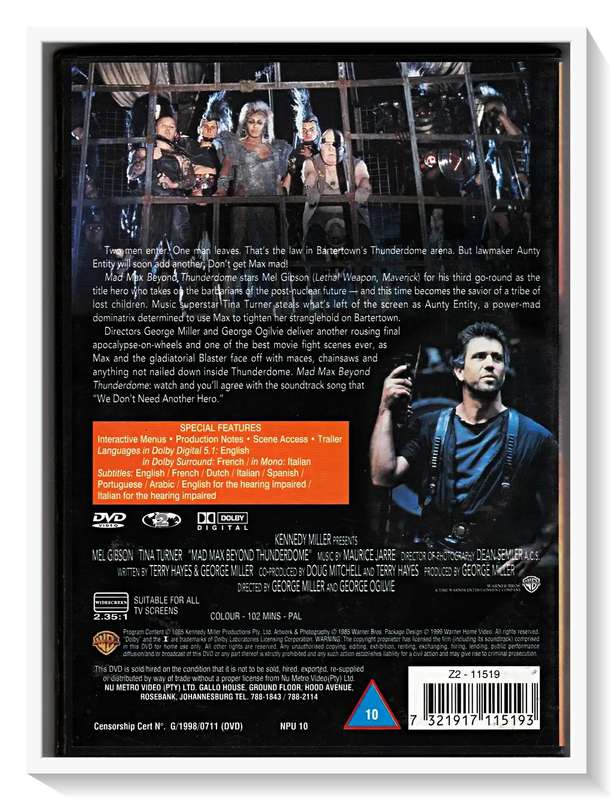 MAD MAX: Beyond the Thunderdome - 1985 - Genre: Post-Apocalyptic - Casing & Disc in A+ Condition