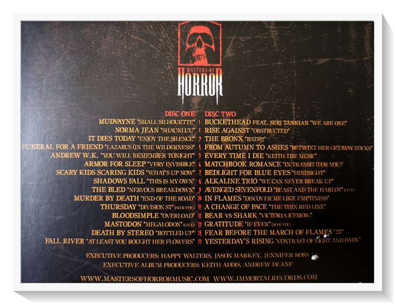 Masters of Horror - Metal &Rock Compilation - TWO DISC COLLECTION - Various Artists - Excellent Cond