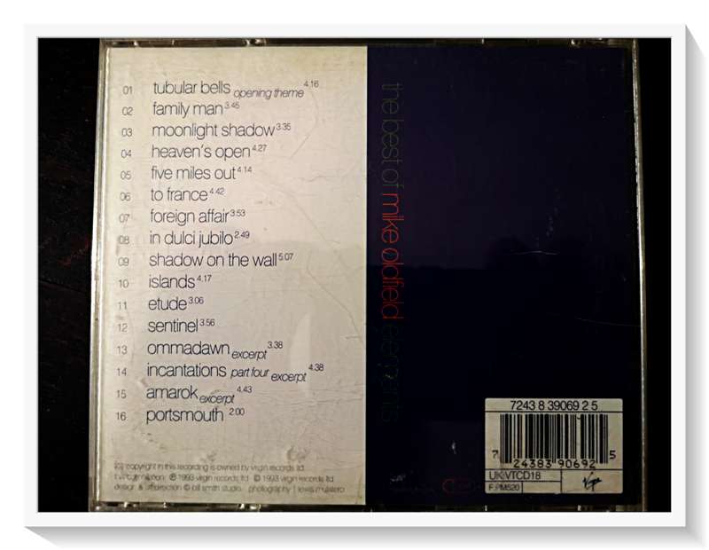Mike Oldfield - ELEMENTS - The Best of Mike Oldfield - Disc and Cover in Very Good Condition